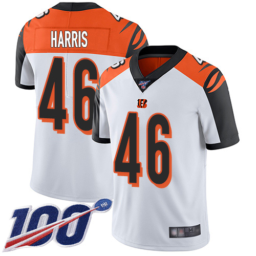 Cincinnati Bengals Limited White Men Clark Harris Road Jersey NFL Footballl #46 100th Season Vapor Untouchable